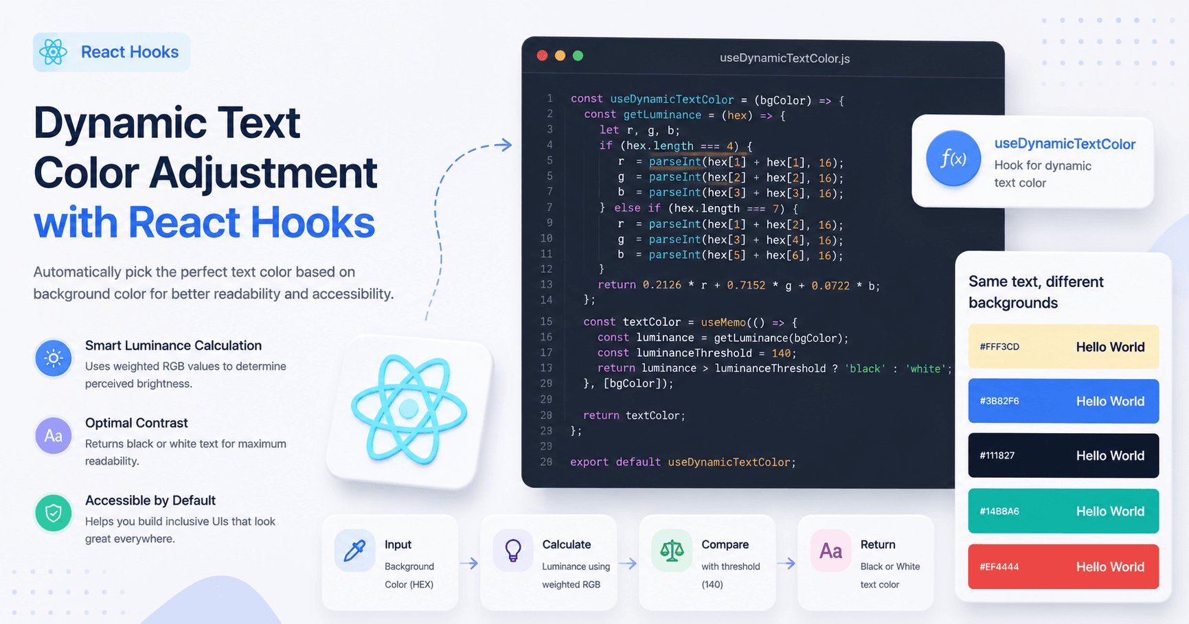 Dynamic Text Color Adjustment with React Hooks